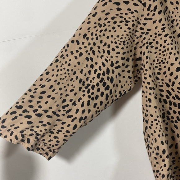 The Limited Linen Blend Animal Print Popover Blouse Size M - Picture 3 of 9